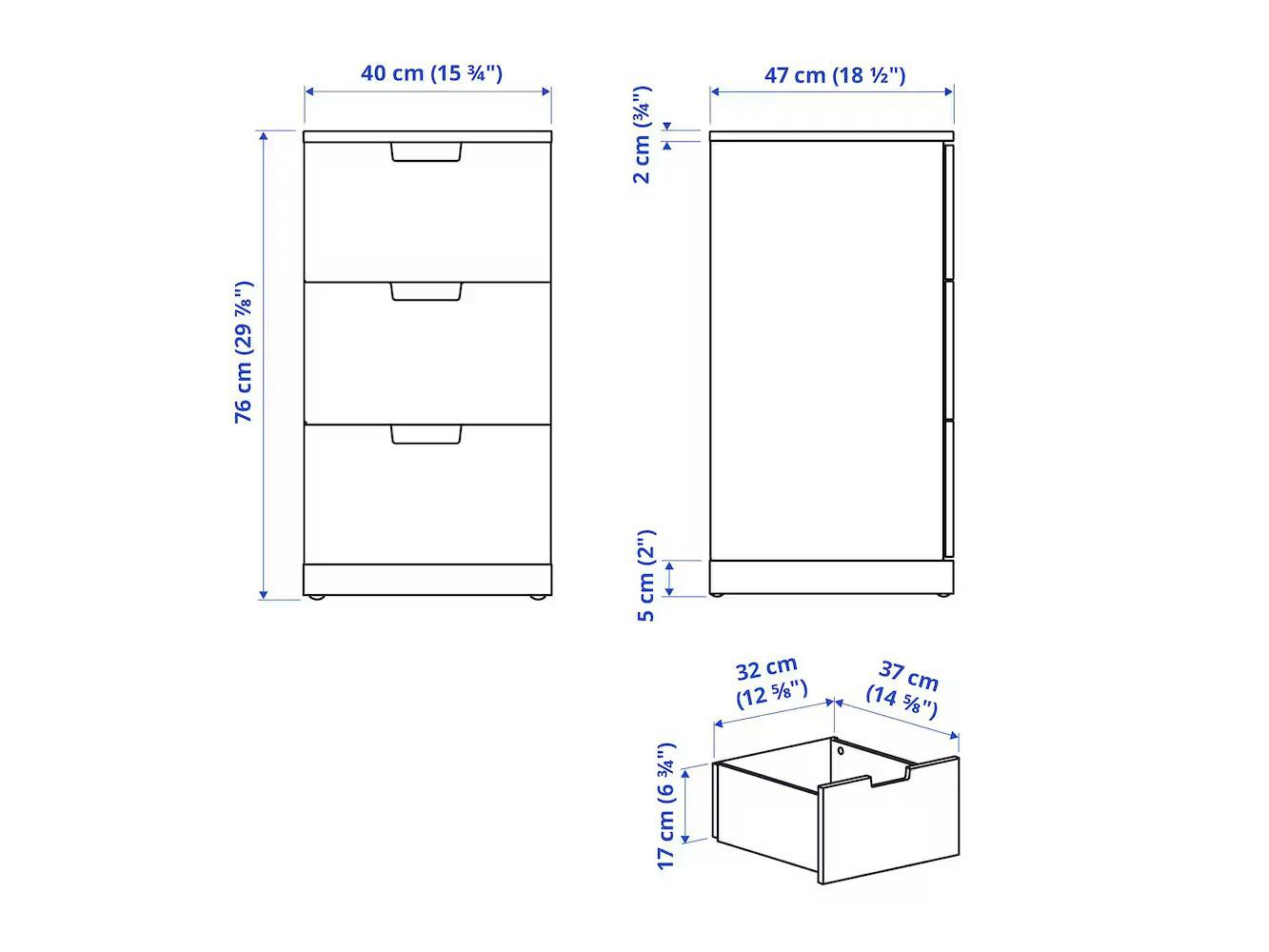 Комод Нордли 26 black ИКЕА (IKEA) изображение товара