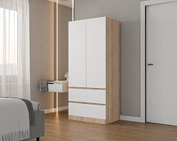 Изображение товара Распашной шкаф Мальм 313 oak white ИКЕА (IKEA) на сайте adeta.ru